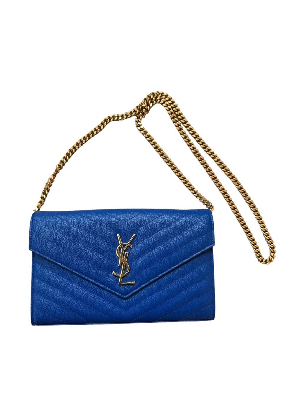 Saint Laurent YSL Envelope Crossbody Bag Electric Blue